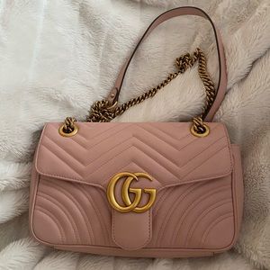 Gucci GC Logo Pretty in Pink Small Marmont Shoulder Bag - Crossbody
